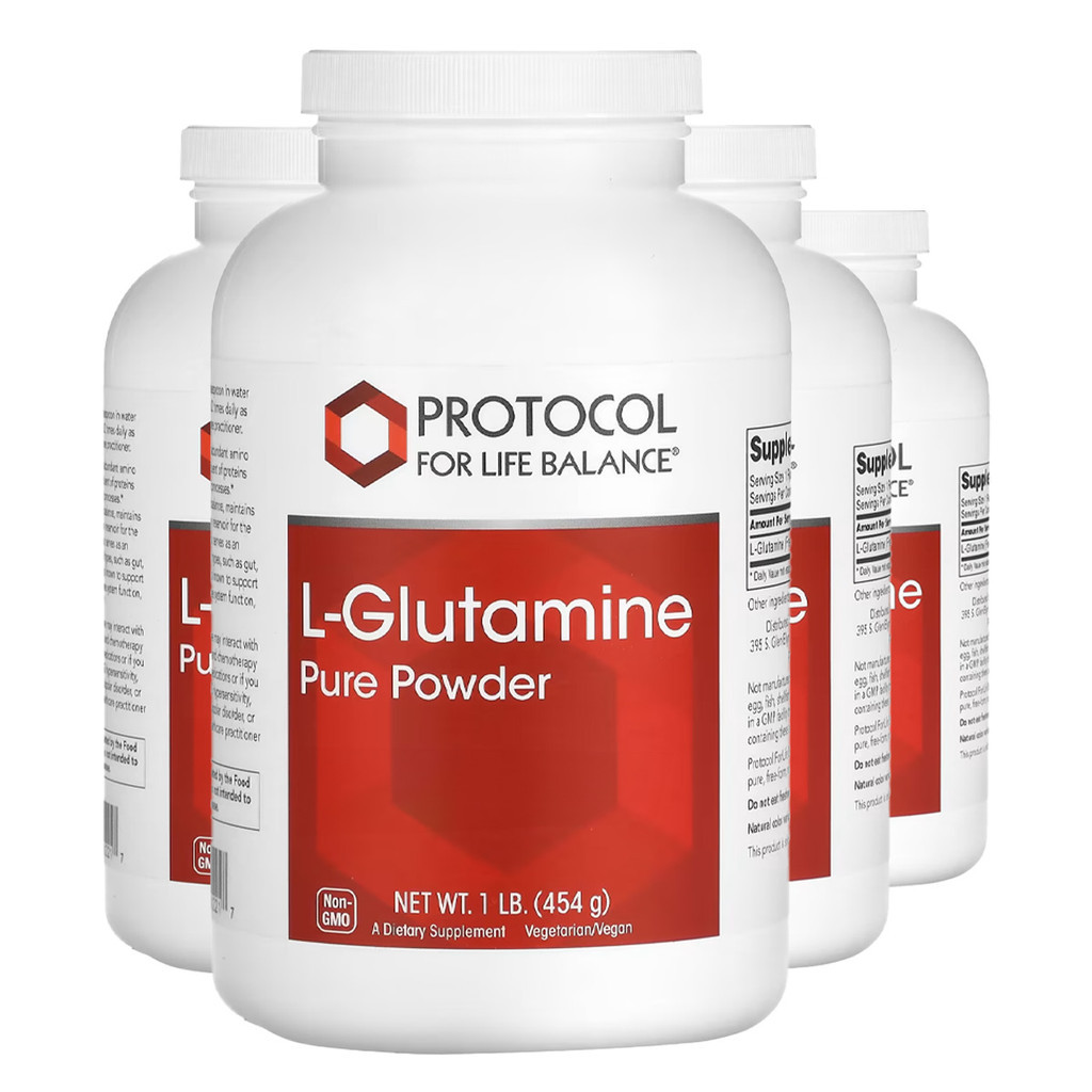 Kit 4x L-glutamina em Pó Protocol 454 g Puro Importado /Made in Usa