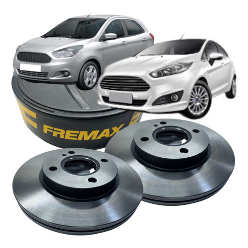 Par Disco Freio Dianteiro Original Fremax New Fiesta 1.5 / 1.6 2014 Até 2020 - Spare Parts and Accessories for Vehicles