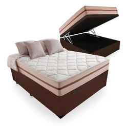 Cama Box Baú com Colchão de Molas Ensacadas D'Angelis Classic Viúva 128cm