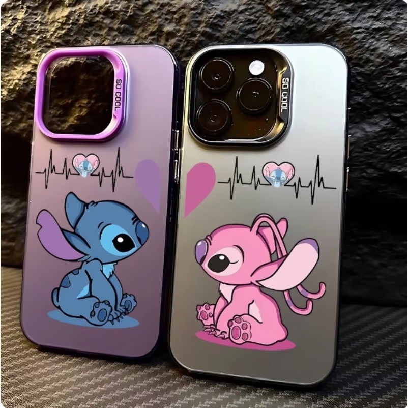 Para Samsung Galaxy A51A52 A72 A22 A23 A33 A53 A32 A13 A04S A04e A04 A14 5G Disney Cute Stitch Angel Casal De Amor Capa