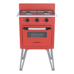 Fogão Portátil 2 Bocas Venax Gemini Vetrô Gas Glp Vermelho