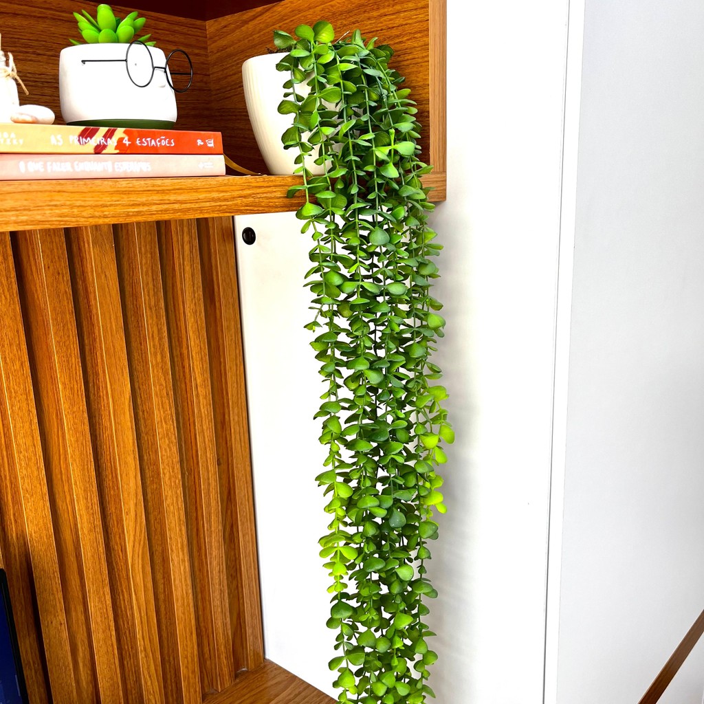 Vaso Decorado Folhagem Eucalipto artificial 98cm