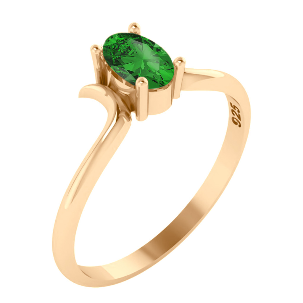 Anel Roma Esmeralda - Prata 925 Dourada Ouro 18k em Oferta na Shopee