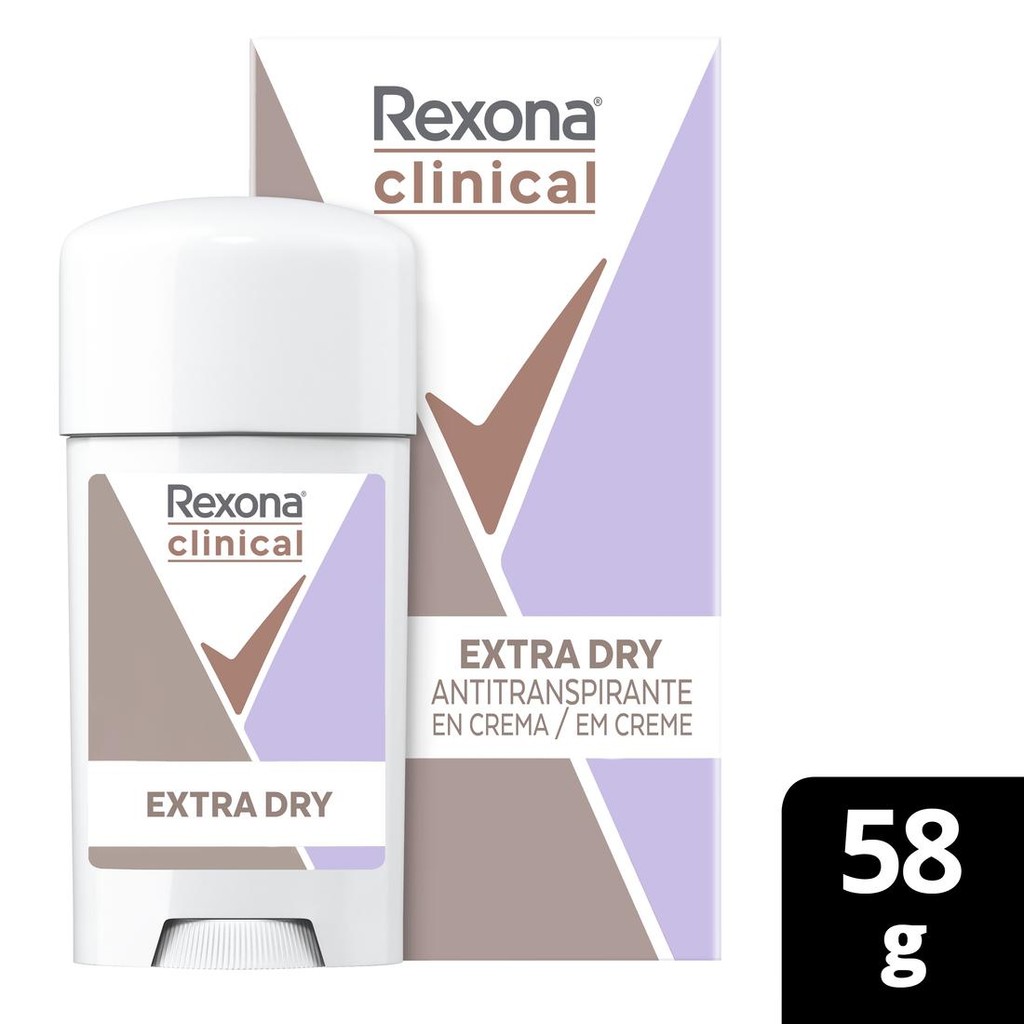 Desodorante Antitranspirante em Creme Rexona Clinical Extra Dry 58g