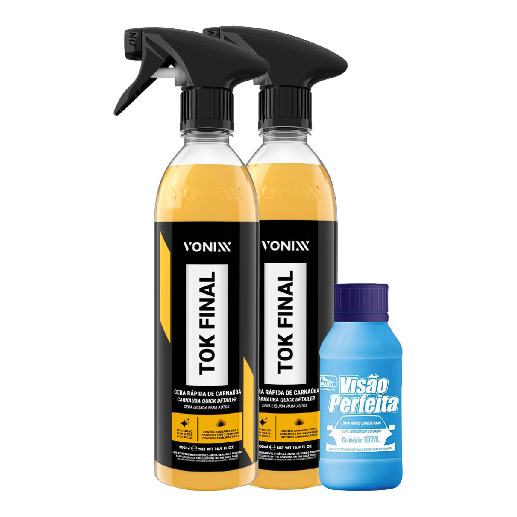 Kit C/ 2 Cera Líquida Carnaúba Automotiva Tok Final Vonixx em Oferta na Shopee