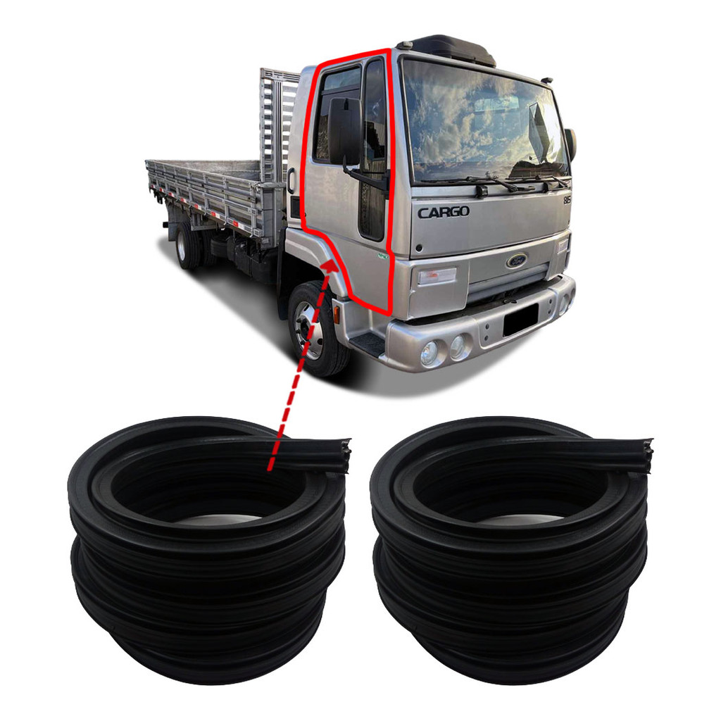 Par Borrachas de Porta Ford Cargo 1985 a 2011 Borrachauto