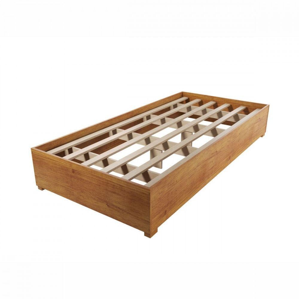 Base Cama Box Solteiro Imperatriz com Pés Mel Viero Mel