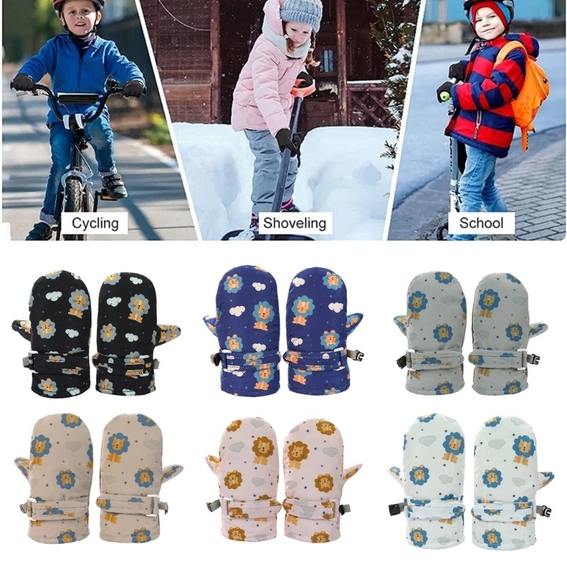 XI Impresso Luvas De Inverno Dos Desenhos Animados 2-5 Anos Crianças Quentes Engrossado Tempo Frio À Prova De Vento Luva