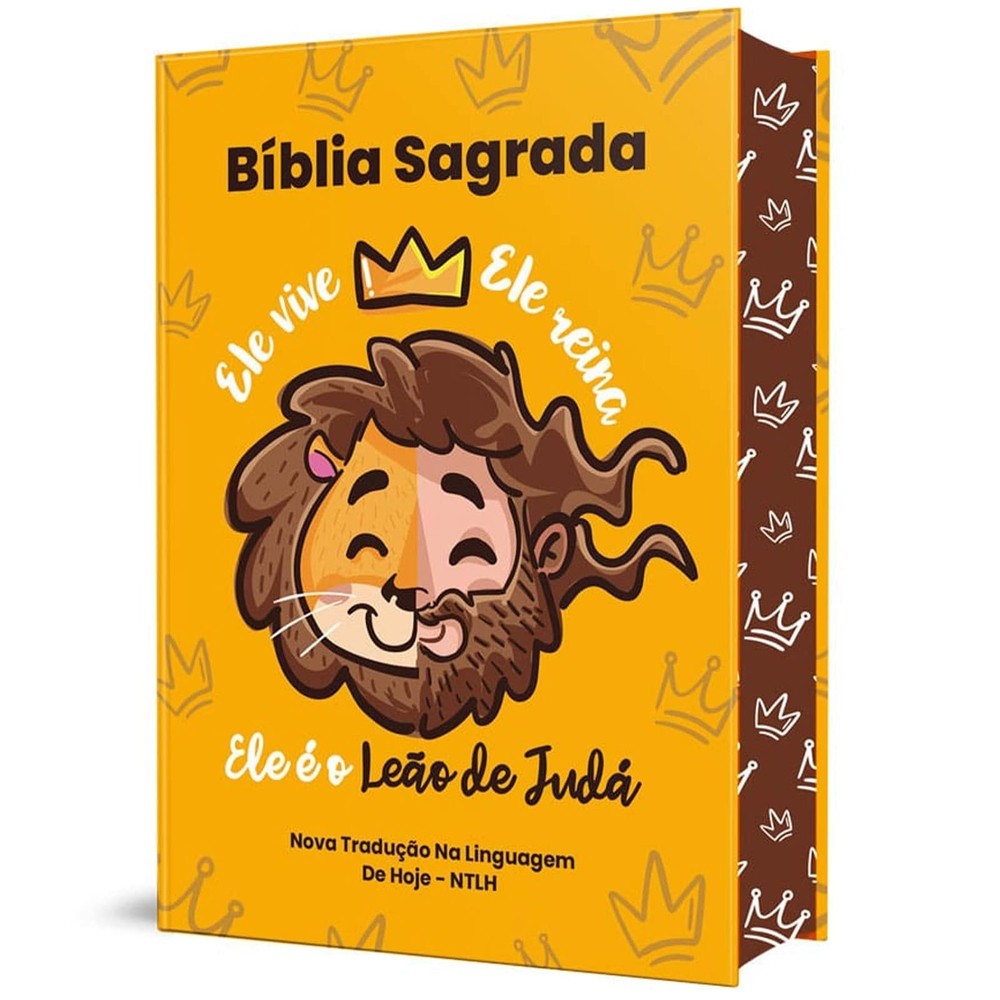 Bíblia Sagrada Infantil NTLH Capa Dura - Ele Vive, Ele Reina, Ele é o Leão de Judá