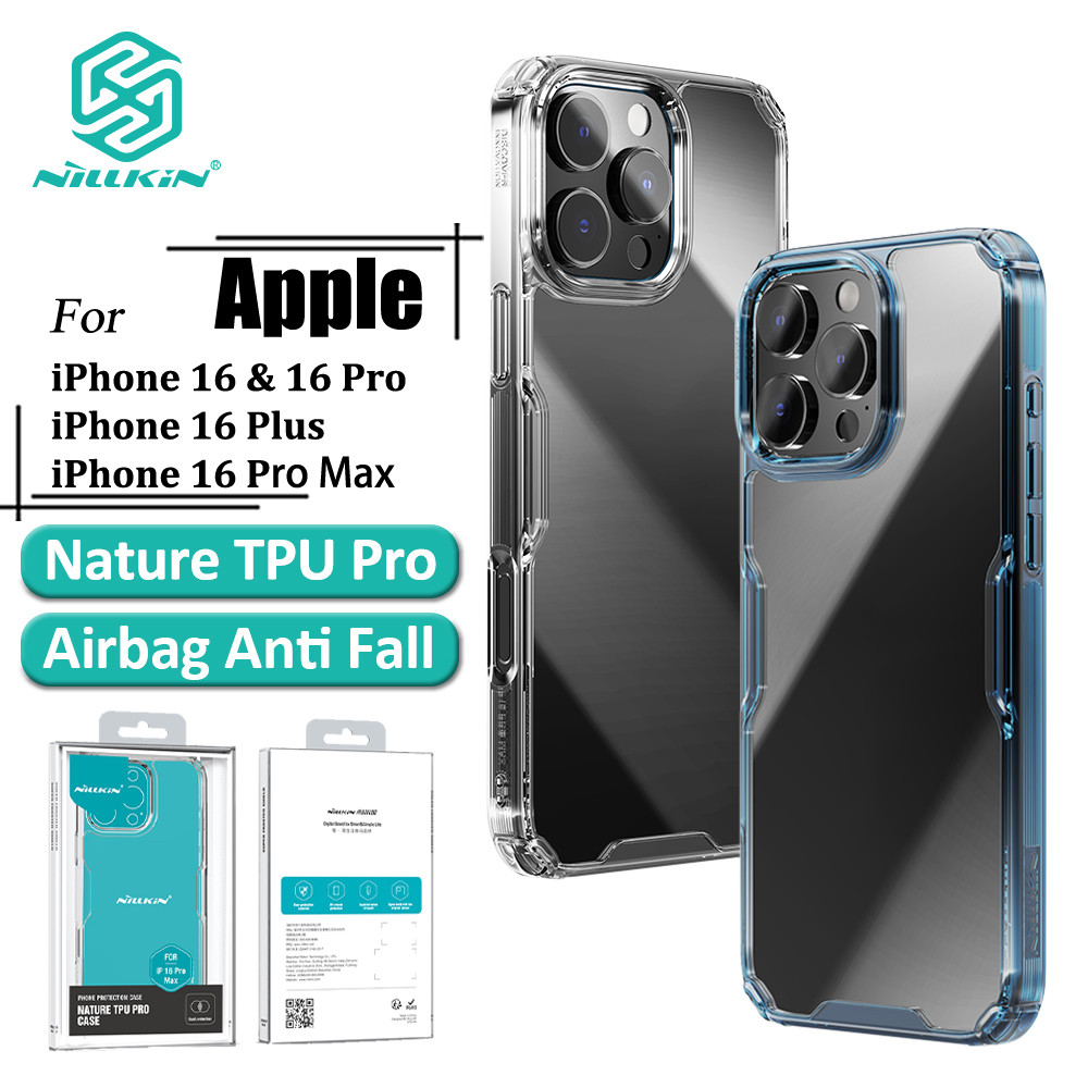 Nillkin Capa Transparente Para iPhone 16 Pro Max 16 Plus Macia TPU Airbag Traseira À Prova De Choque em Oferta na Shopee