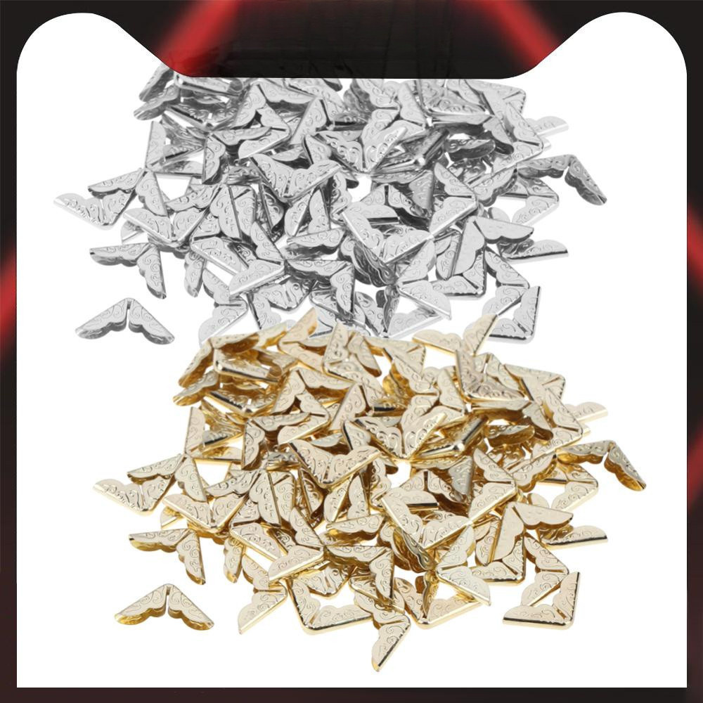 100pcs Tone Scrapbooking álbum canto protetor cartão menu arquivo livro de metal