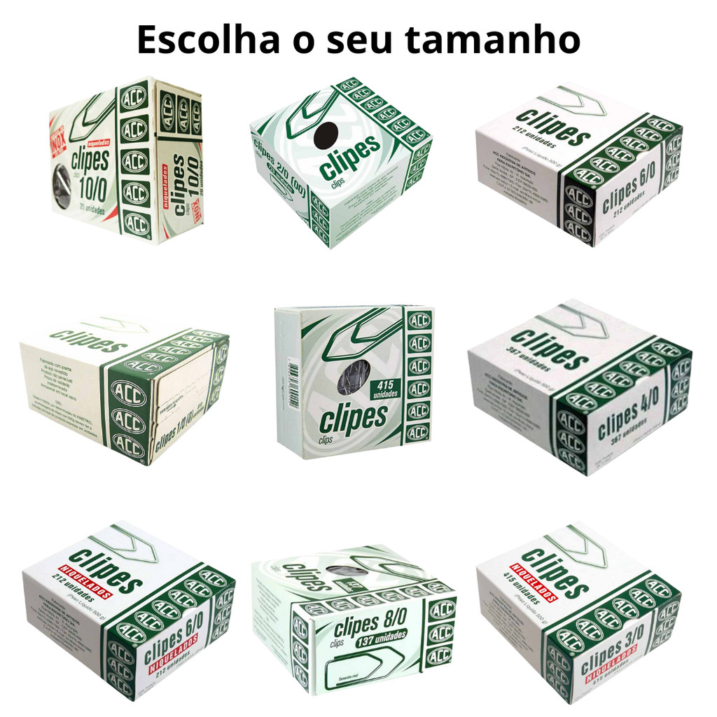 Clips Aço Galvanizado Niquelado - Numeros - 1/0 - 2/0 - 3/0 - 4/0 - 6/0 - 8/0 - Escolha O Seu