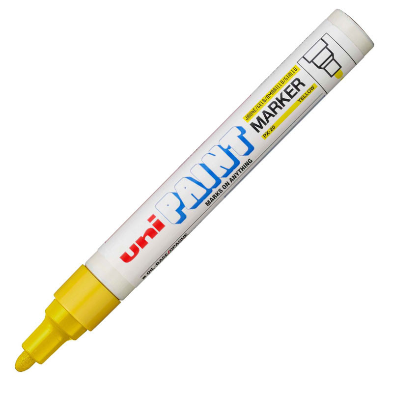 Pincel marcador permanente Paint Marker Amarelo PX-20 Uni-Paint em Oferta na Shopee