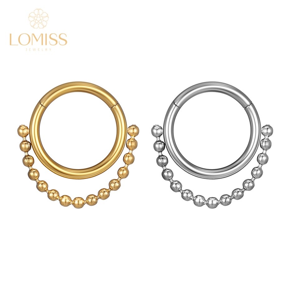 Lomiss Piercing Septril Rook Conch Nariz Argola Aço Cirúrgico Segmento Articulado Corrente Bolinhas em Oferta na Shopee