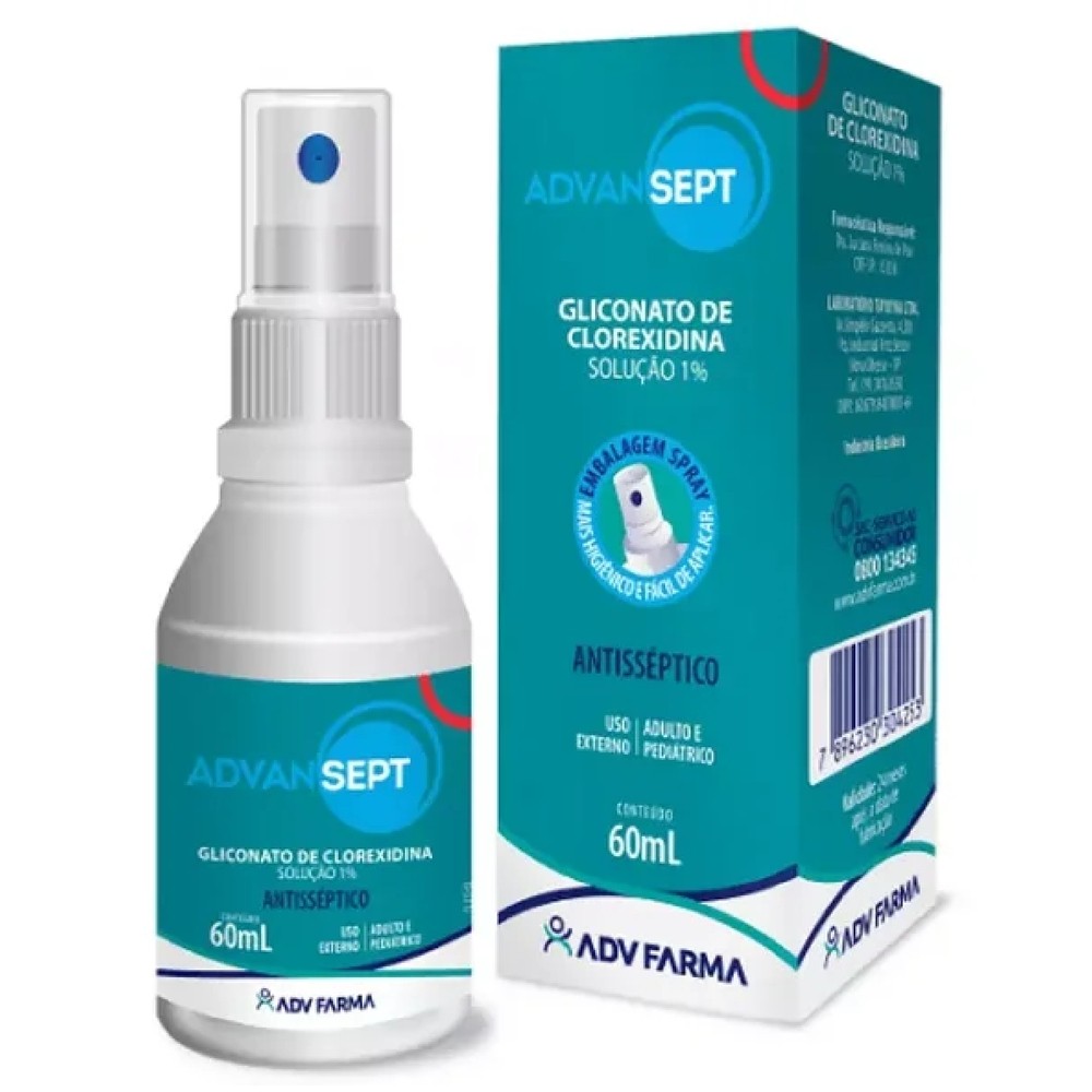 Spray Antisséptico Tópico 60ml Gliconato de Clorexidina 1% ADV em Oferta na Shopee