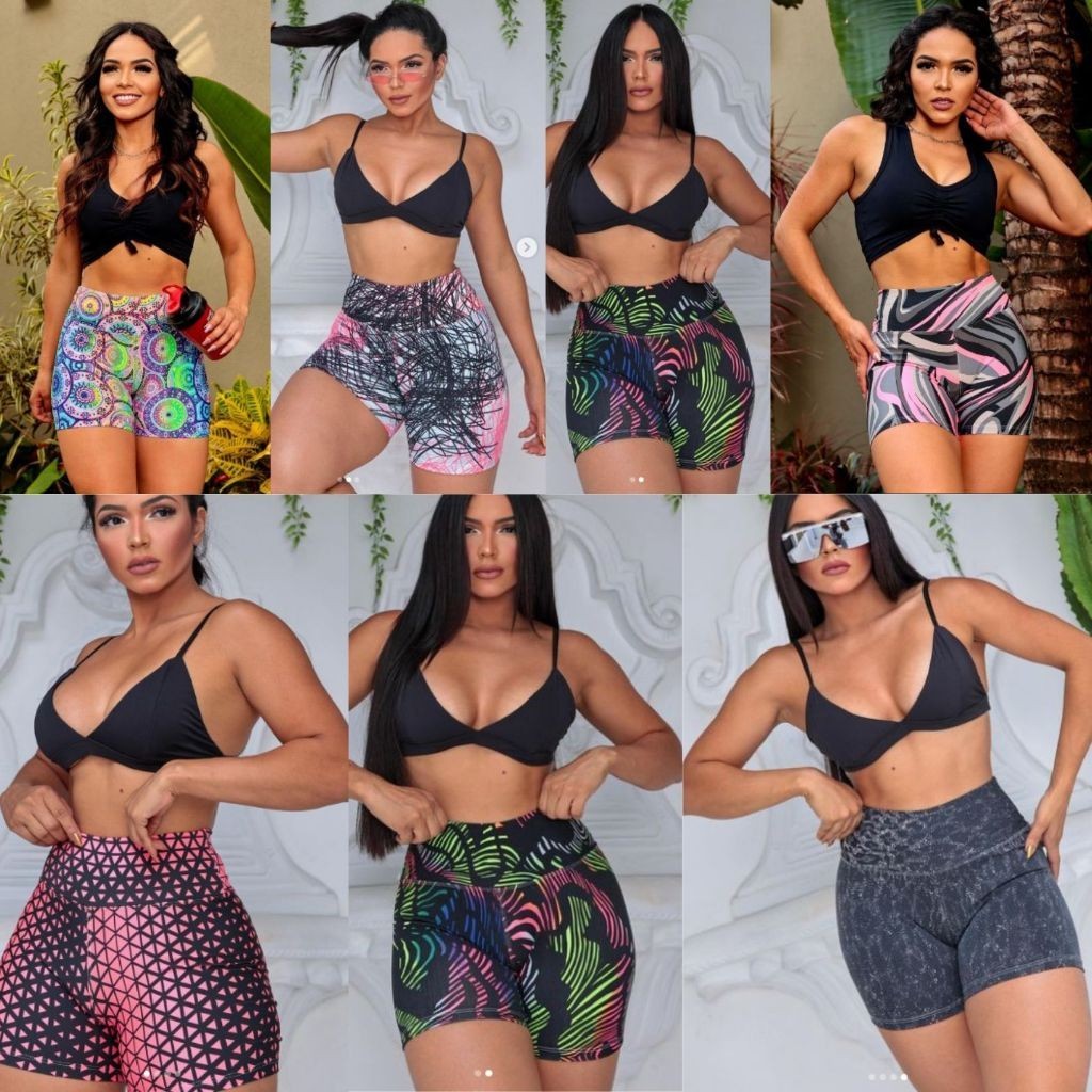 Shorts Academia Feminino Estampado Fitness