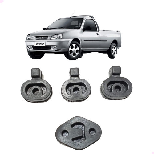 Kit Borracha Coxim Escapamento Ford Ka Courier 1996-2007