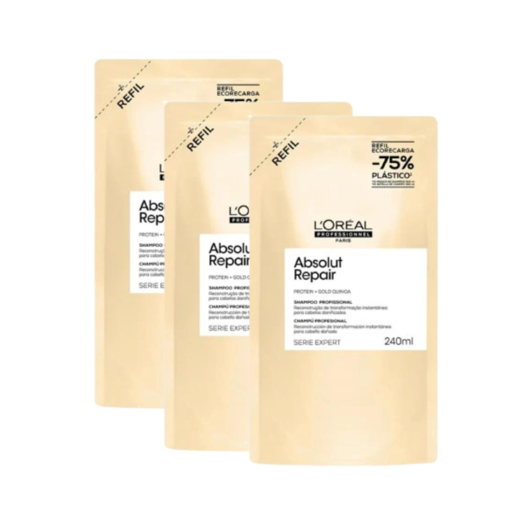 Kit 3 Refis Shampoo Absolut Repair 240ml