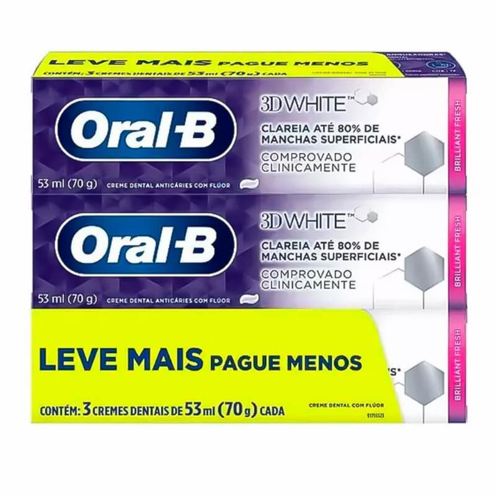 ORAL-B KIT CREME DENTAL 3D WHITE COM 70G LEVE 3 PAGUE 2
