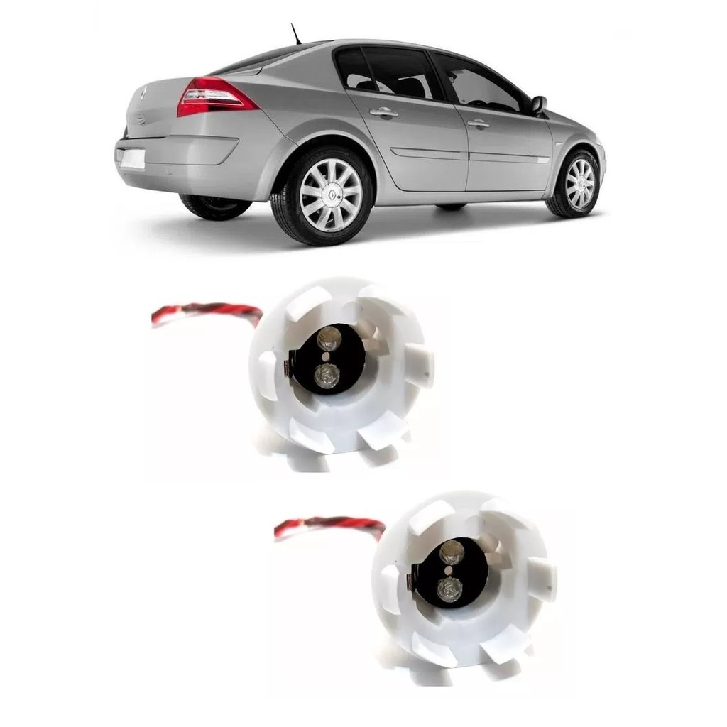 Par Soquete Lampada Lanterna Freio 2 Polos Megane 2007 2008 2009 2010 2011