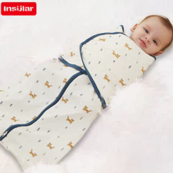 Insular Bebê Puro Algodão Anti-Susto Swaddle Recém-Nascido Estilo Casulo Envoltório Cobertor Saco De Dormir Panos Pano