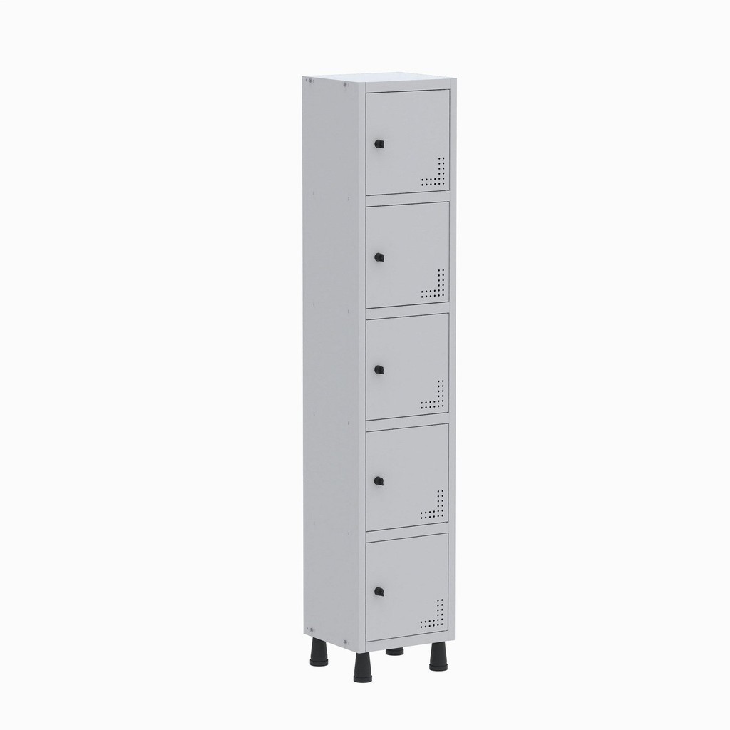 Armário Locker Guarda Volume Aço Light 5 Portas 34,5x179,5cm Cinza em Oferta na Shopee