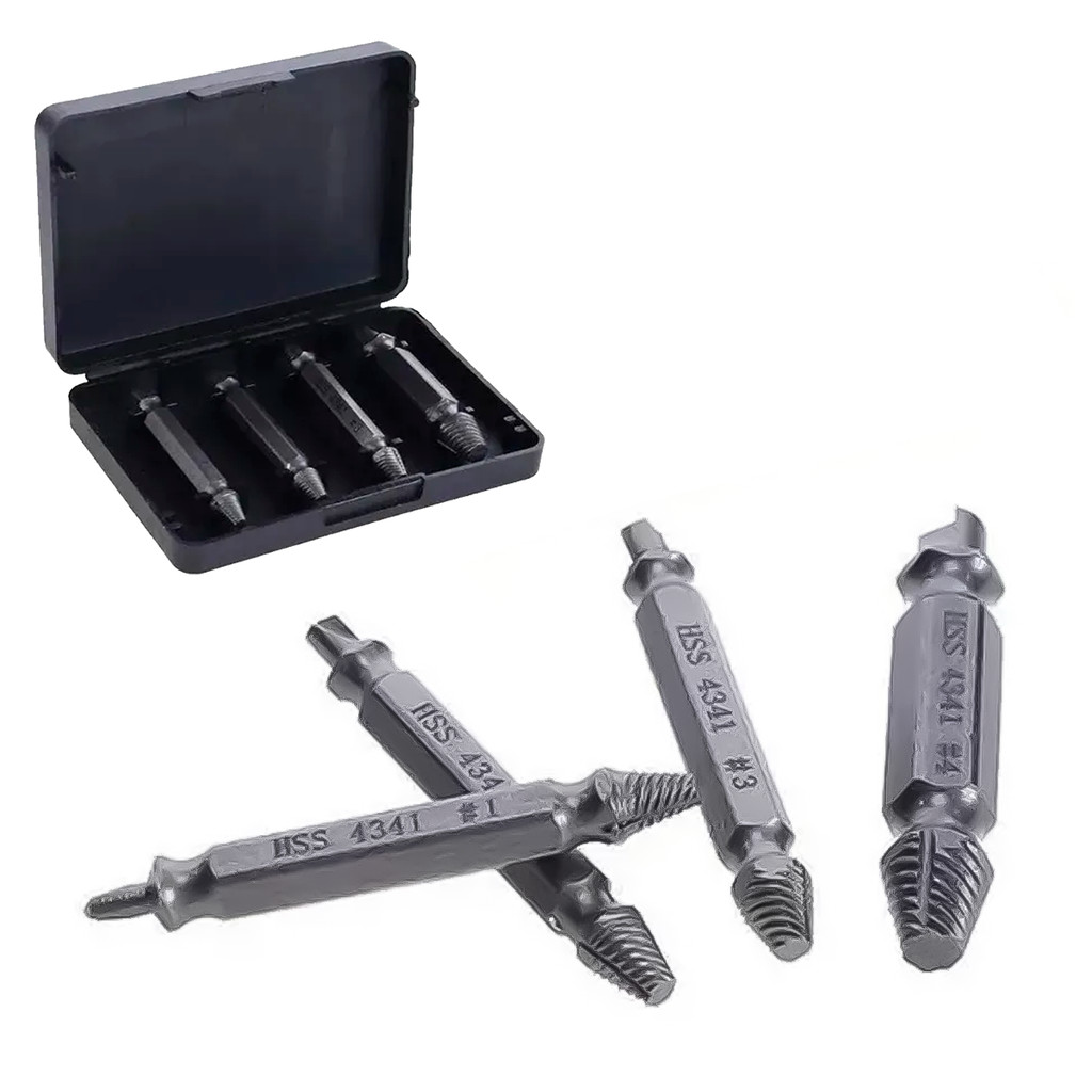 Kit Jogo Extrator Saca Parafusos 4 Peças Para Parafusadeira Profissional Super Resistente em Oferta na Shopee