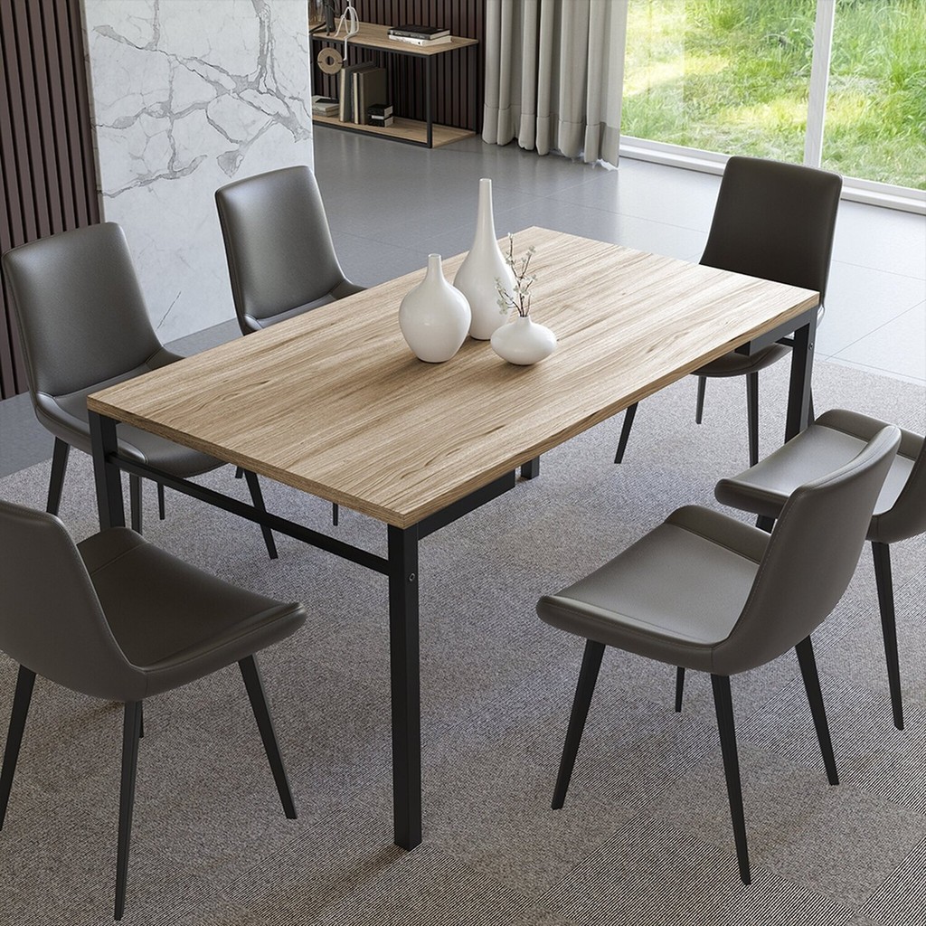 Mesa para Sala de Jantar 6 Lugares Retangular Estilo Industrial MDP Attenza em Oferta na Shopee