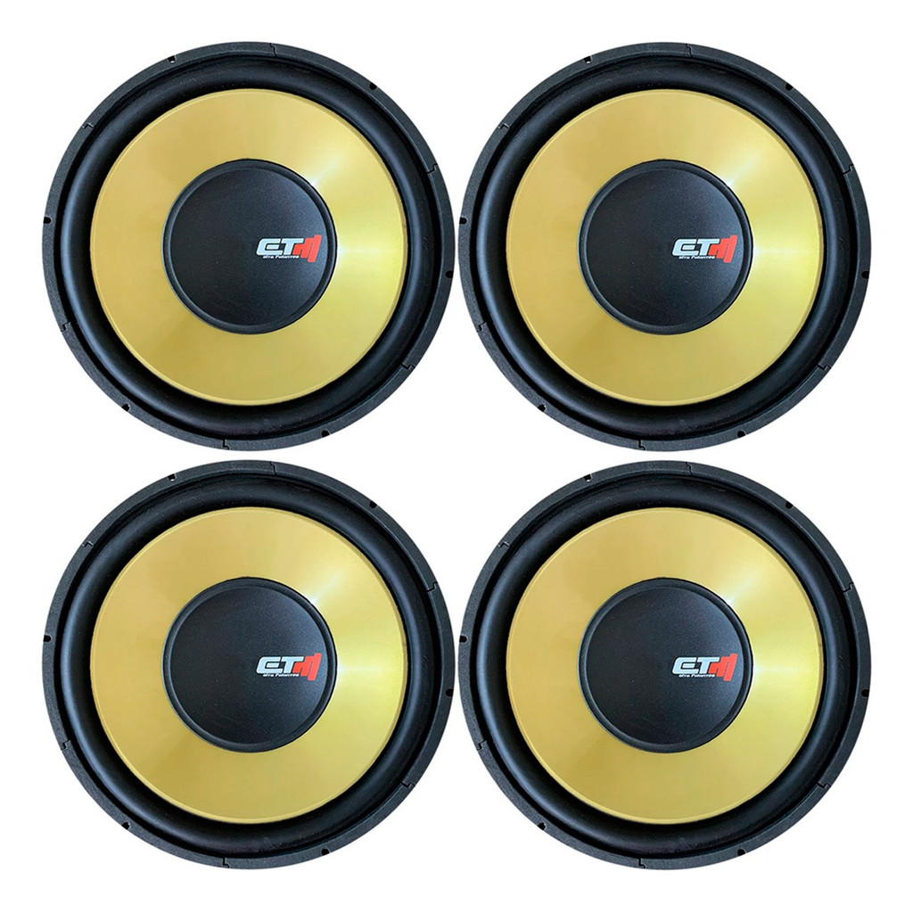 KIT 4 ALTO FALANTE ETM SUBWOOFER 12 POL EW 175W RMS 4 OHMS CORES