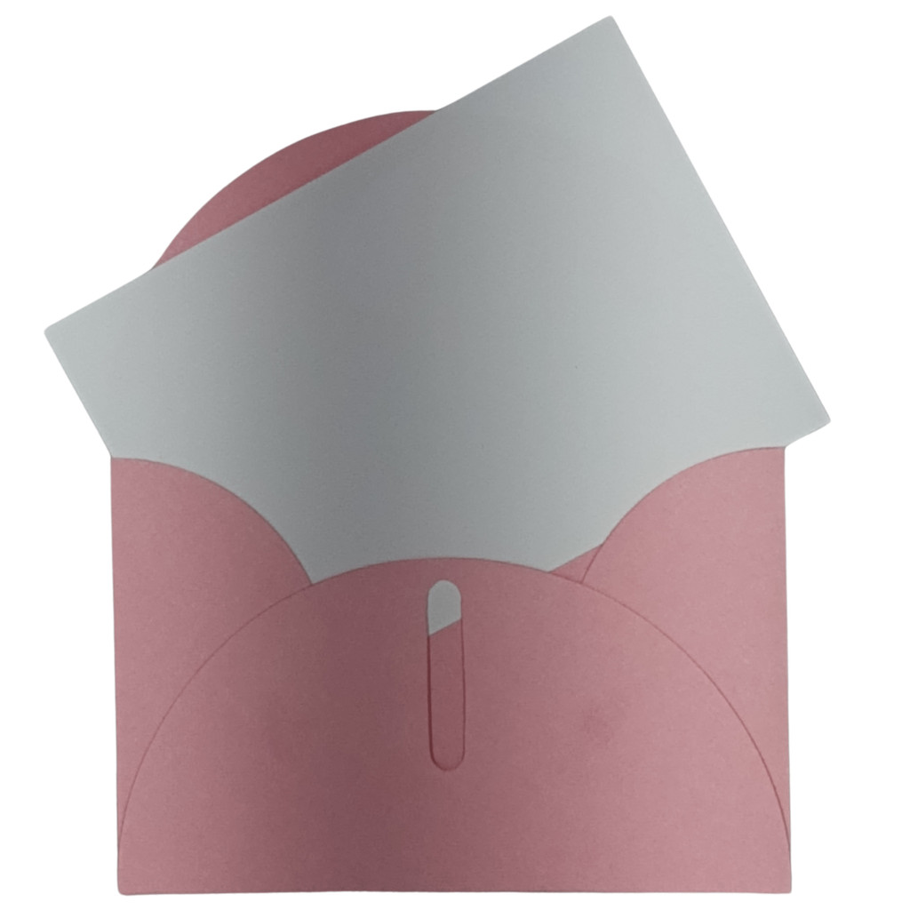 Envelope Coração Rosa + Cartão Atacado | Lembrancinha Maternidade / Mini Convite | 11,5x7,5cm Kit 100 Unidades