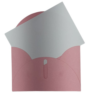 Envelope Coração Rosa + Cartão Atacado | Lembrancinha Maternidade / Mini Convite | 11,5x7,5cm Kit 100 Unidades