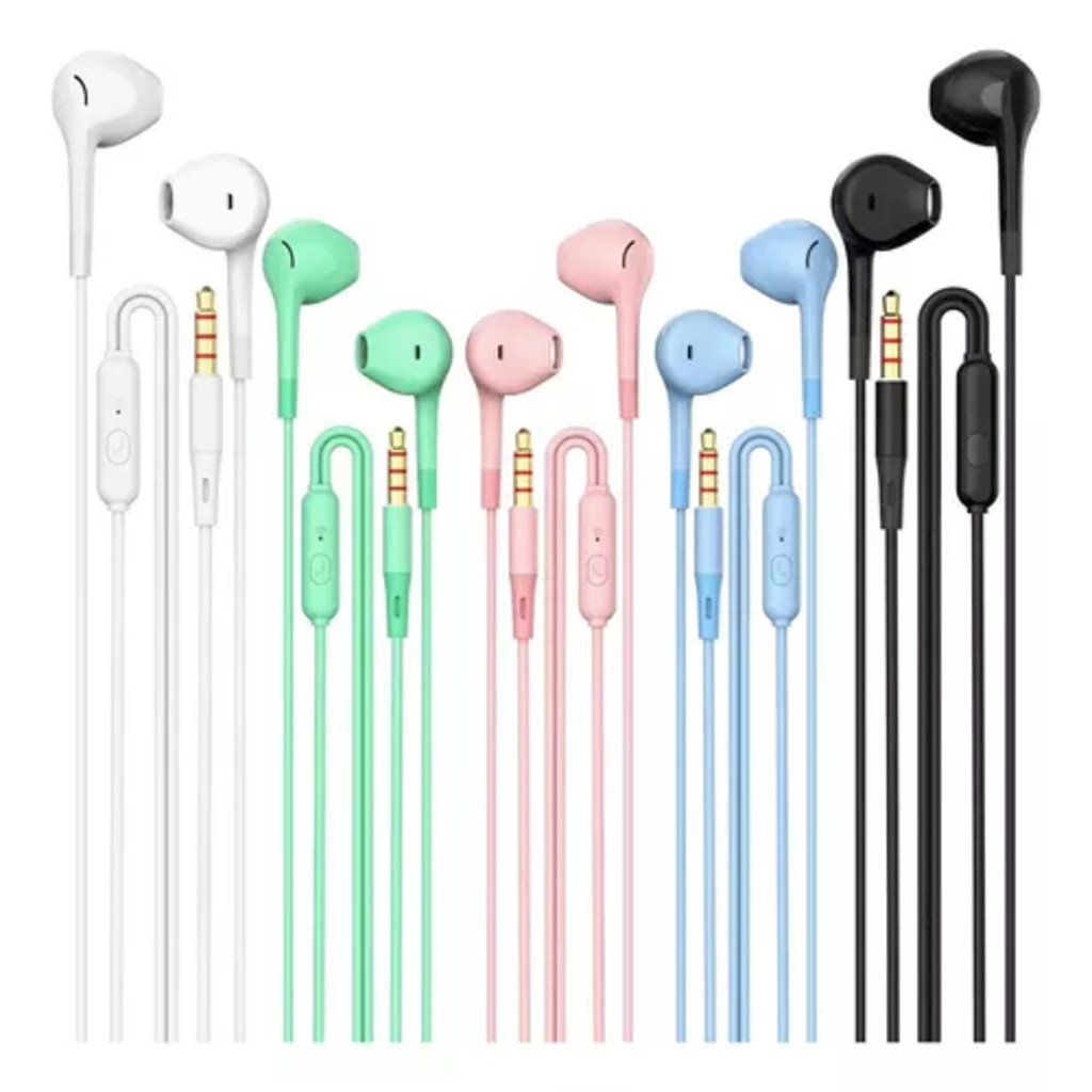 KIT 10 Fone De Ouvido Macaron Super Bass com fio com microfone Original em Oferta na Shopee