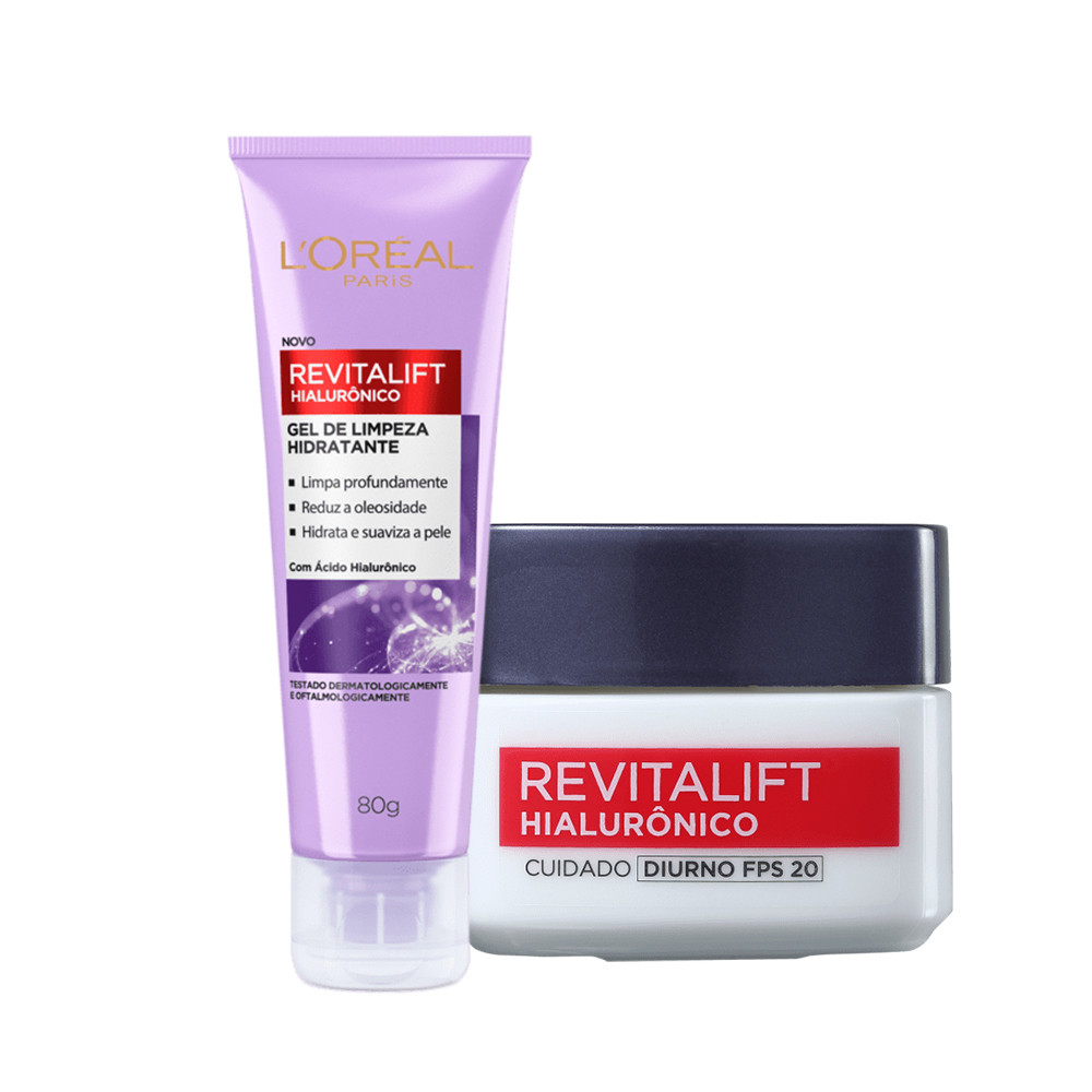 Kit L'Oréal Paris Revitalift Gel De Limpeza e Anti-Idade FPS 20 (2 Produtos)