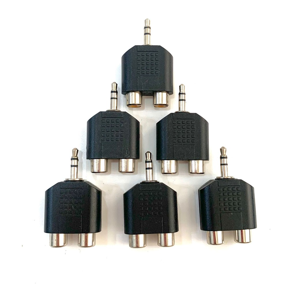 Kit 06 Adaptador P2 Macho X 2 RCA Fêmea