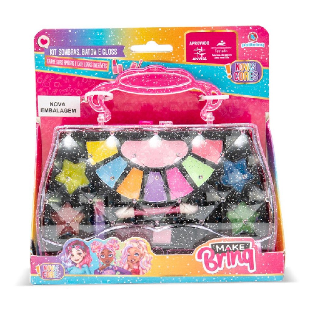 Maleta Bolsa Kit de Maquiagem infantil Makebrinq Okay