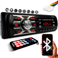 Rádio Som Automotivo MP3 c/ Bluetooth USB SD Aux Carro 6660BN
