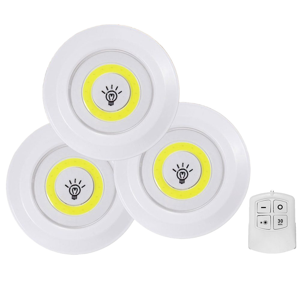 Kit 3 Lâmpadas Luminária Led Spot Sem Fio Controle Remoto em Oferta na Shopee