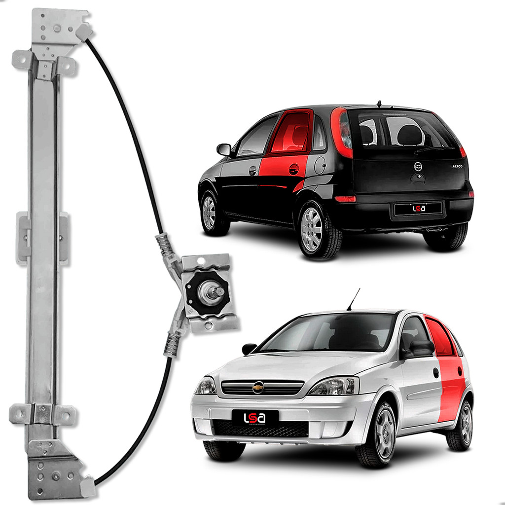 Máquina Vidro Manual Passageiro Traseiro Esquerdo Corsa Hatch Sedan 4 Portas 2002 a 2012 Chevrolet em Oferta na Shopee