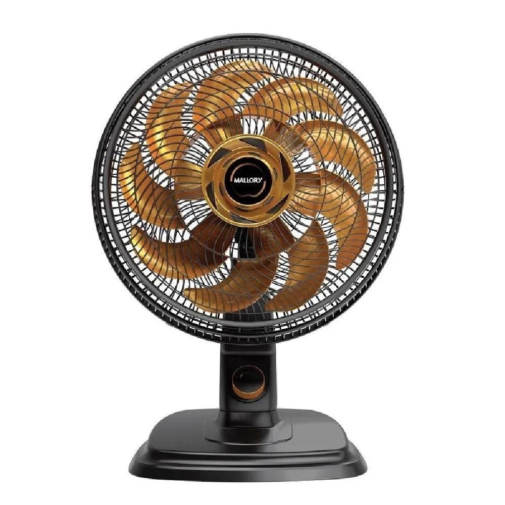 Ventilador De Mesa Mallory Egeo 40cm Preto E Dourado - 127v em Oferta na Shopee