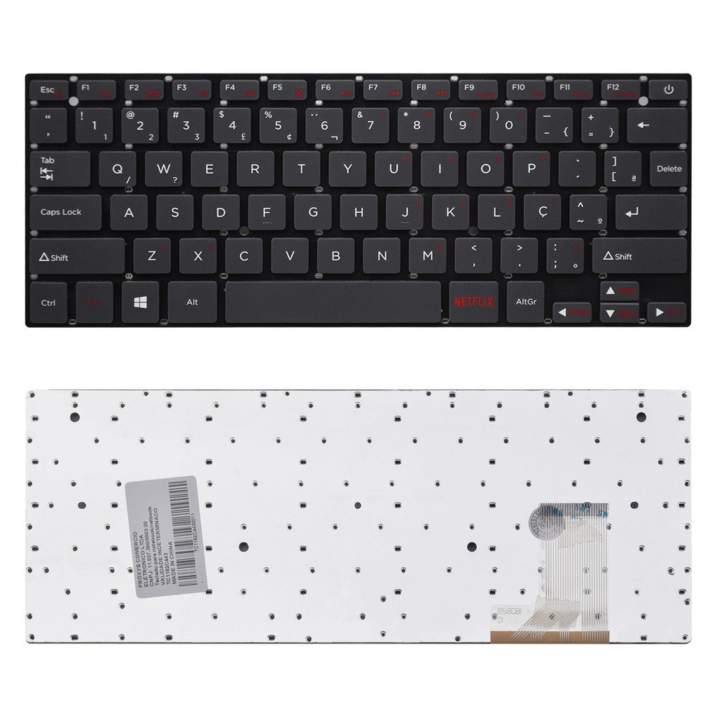 Teclado para Notebook Positivo Motion Black Q464A | Preto ABNT2