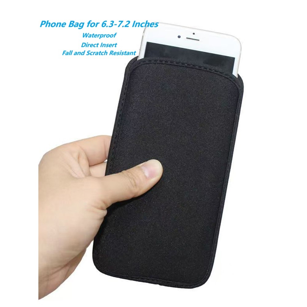Capa De Celular De Neoprene À Prova D'água : Suporte De Telefone De Inserção Direta Para Telefones De 6.3 A 7.2 " , Resi