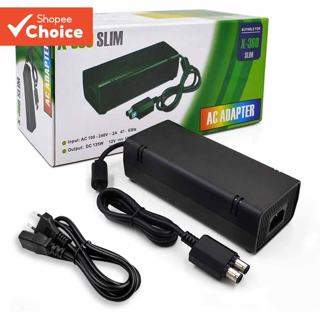 Adaptador AC Para Xbox 360 Slim , Fonte De Alimentação Com Carregador De Cabo Tijolo Console