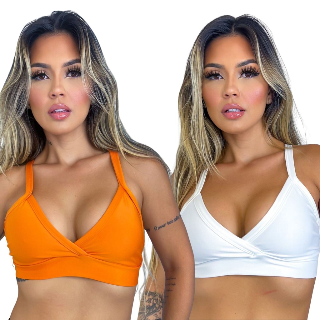 Kit 2 Tops Fitness de Academia Simples Treino dia a dia em Oferta na Shopee