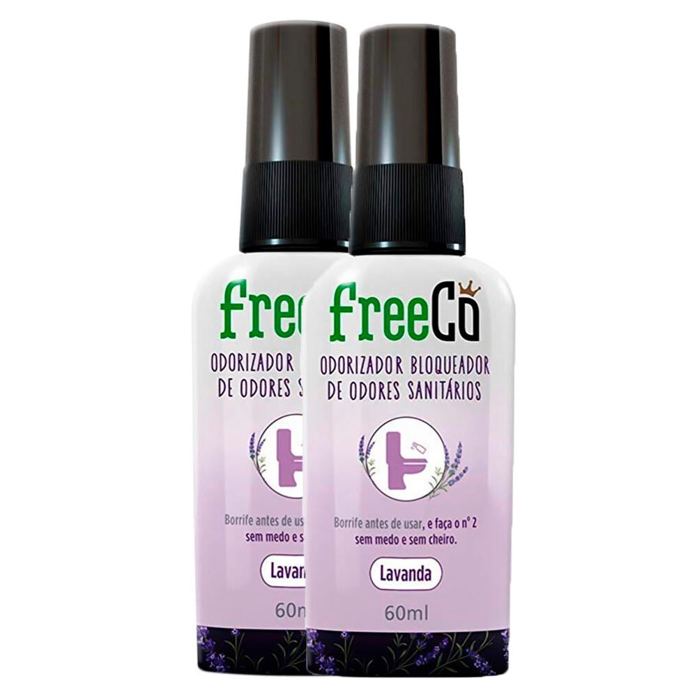 Kit 2 Bloqueador de Odores Sanitários FreeCô Lavanda 60ml - Pets
