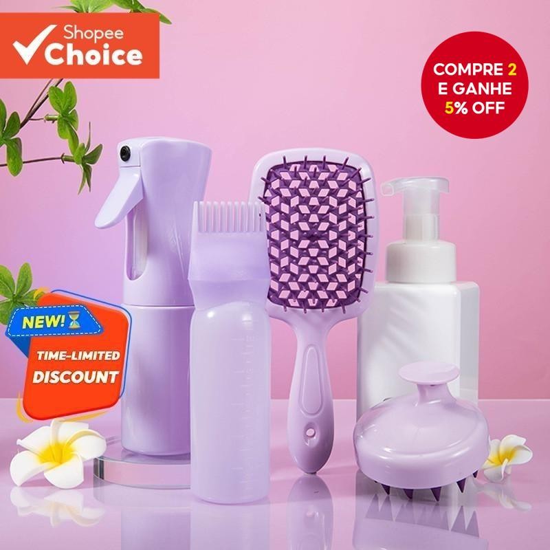 Conjunto De Cuidados Capilares Da Moda De 4 Peças Pente + Frasco De Spray De Alta Pressão ...