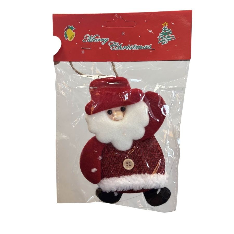Enfeite Para Pendurar de Natal - Papai Noel Artesanal - Vermelho Branco - 14x10cm - 1 unidade - Rizzo em Oferta na Shopee