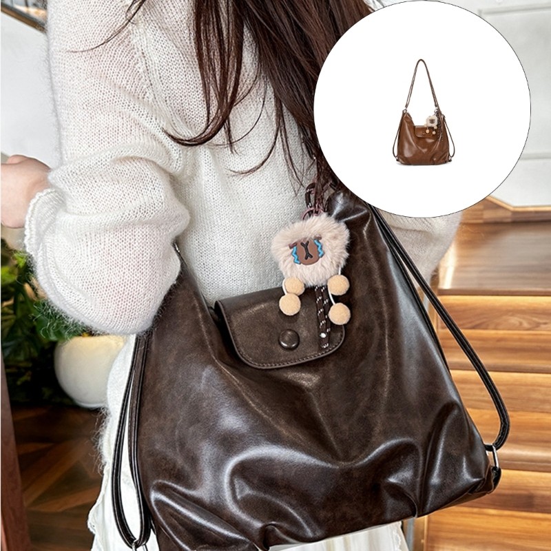 AA * Bolsa De Ombro Feminina Conversível Elegante Para Deslocamento , Mochilas PU Resistentes A Arranhões , Bolsas Cross