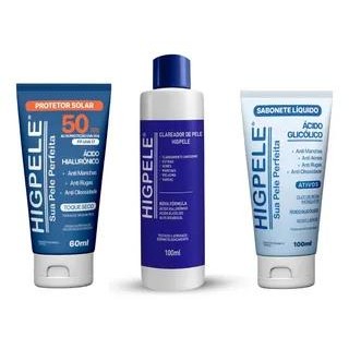 Kit Higpele + Protetor Solar Fps 50 + Sabonete Líquido Glico
