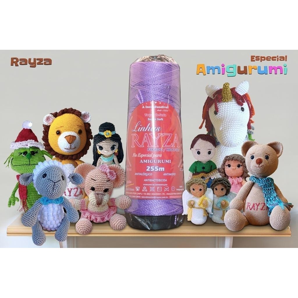 Linha RAYZA Amigurumi - Ideal para Crochê e Amigurumi - Tex 288 - Cor 024 Violeta
