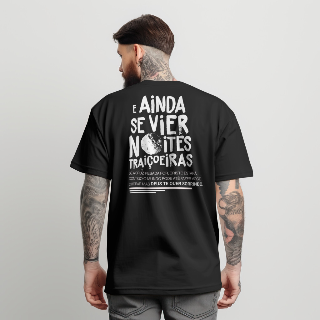 Camiseta Premium em Algodão Puro Camiseta Oversized Streetwear Masculina Unisex 100% Algodao  Jesus Cristã Noites T